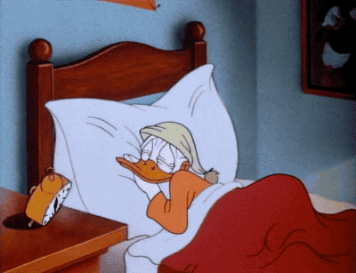 donald duck waking up