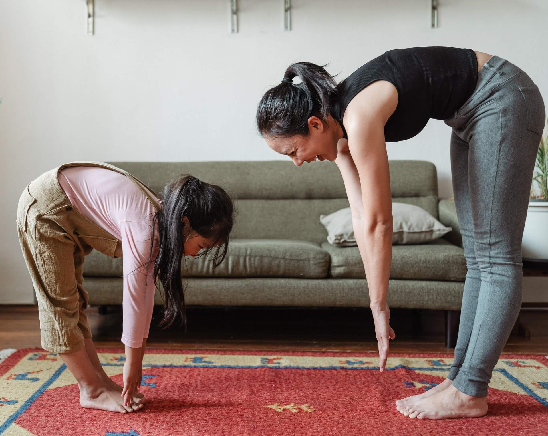 Mom Doing Yoga With Child